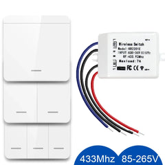 433Mhz Wireless Wall-panel Switches Electrical Control for Ceiling Lamp Ledlight Fan,Rf Remote Control Relay Receiver AC 85-265V