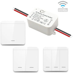 433Mhz Wireless Light Switch Wall Panel Push Button Switch AC 85V 250V Easy Installation Radio Receiver Use for Ceiling Lamp Fan