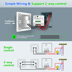 433Mhz Wireless Light Switch Without Neutral Wiring and 1/2/3gang Wall Panel Switch On Off 10A 110V 220V Receiver for Lamp Fan