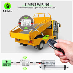 433 Mhz Controle Remoto Sem Fio DC Motor Interruptor 12V 24V 48V 80V 2 Canais Relé Receptor Transmissor para Cortina de Porta de Garagem