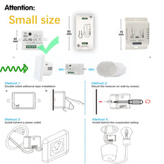 Interruptor de luz inteligente sem fio Mini Relé Receptor 220V 10A 433Mhz RF Controle remoto Botão de toque Painéis de parede para lâmpada doméstica Ventilador LED