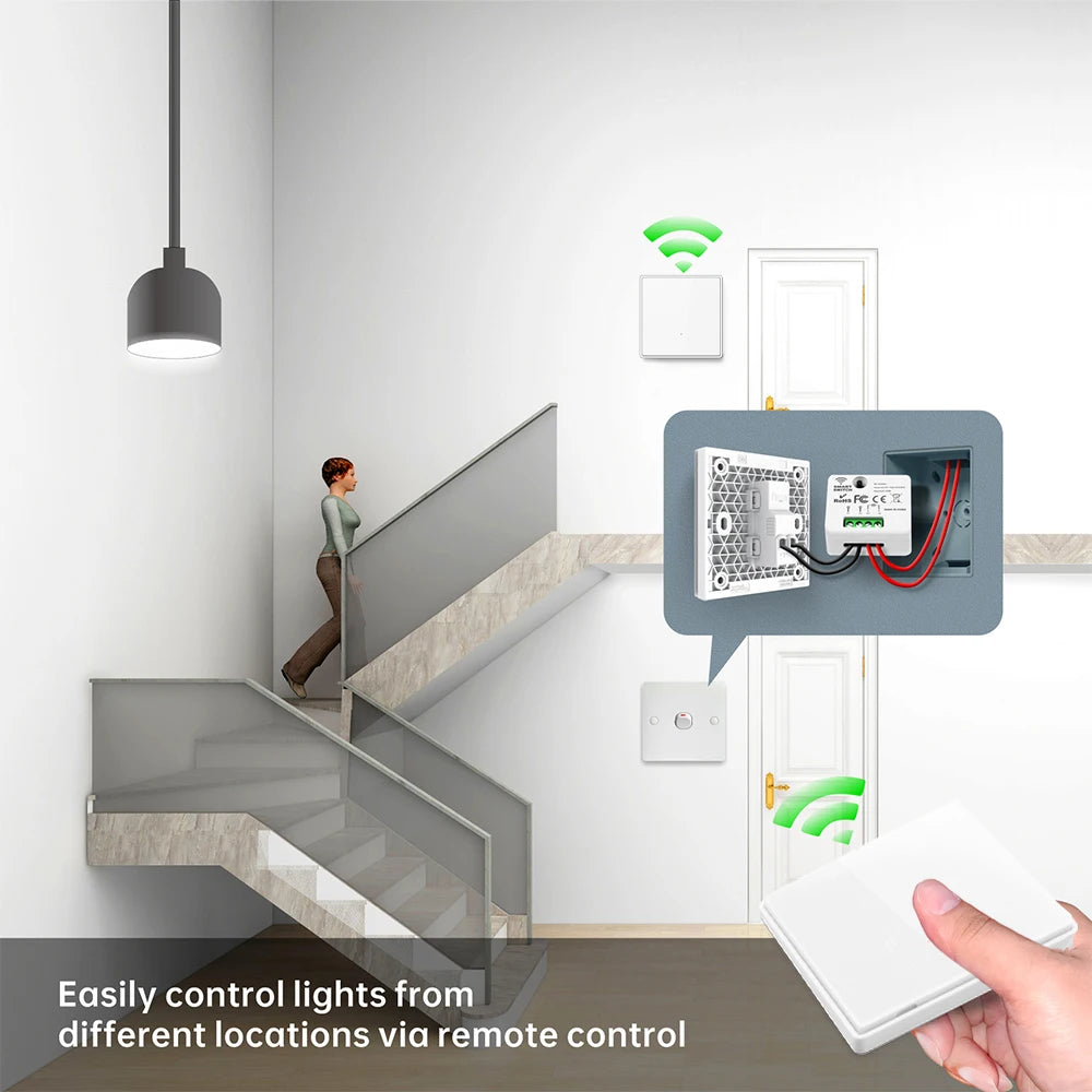 Interruptor de luz sem fio de 433 MHz sem fiação neutra e interruptor de painel de parede de 1/2/3 gangues liga/desliga 10 A 110 V 220 V receptor para ventilador de lâmpada