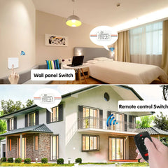 433Mhz Wireless Light Switch Wall Panel Push Button Switch AC 85V 250V Easy Installation Radio Receiver Use for Ceiling Lamp Fan