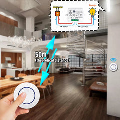 433MHz Controle Remoto Sem Fio Interruptor de Luz 10A 220V Relé Controlador Botão de pressão Painel de parede Interruptor Transmissor para Lâmpada LED Ventilador