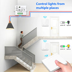 Wireless Light Switch 433Mhz Mini Remote Control,110V 220V 10A Smart Relay Receiver,1/2/3/4Gang Wall Switch Panel, Led Lamp Fan