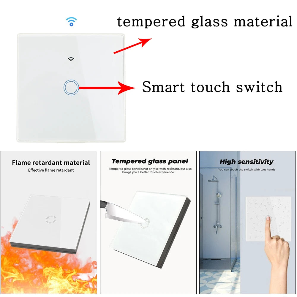 Interruptor inteligente sem fio Wifi Mini 220 V 10 A relé e controle remoto 433 MHz botão liga/desliga painel de parede funciona com Alexa Google Home