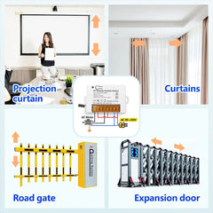 EunnacoTop RF 433 Mhz Controle Remoto Sem Fio Interruptor Relé 220v 2 Canais Grande Porta de Fiação Receptor para Motor Porta de Garagem