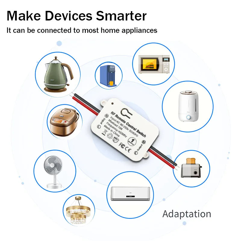 AC 90-250V 433Mhz RF Wireless Smart Light Switch 10A Interrupteur And Push Button Switch Transmitter for Led Door Home Appliance