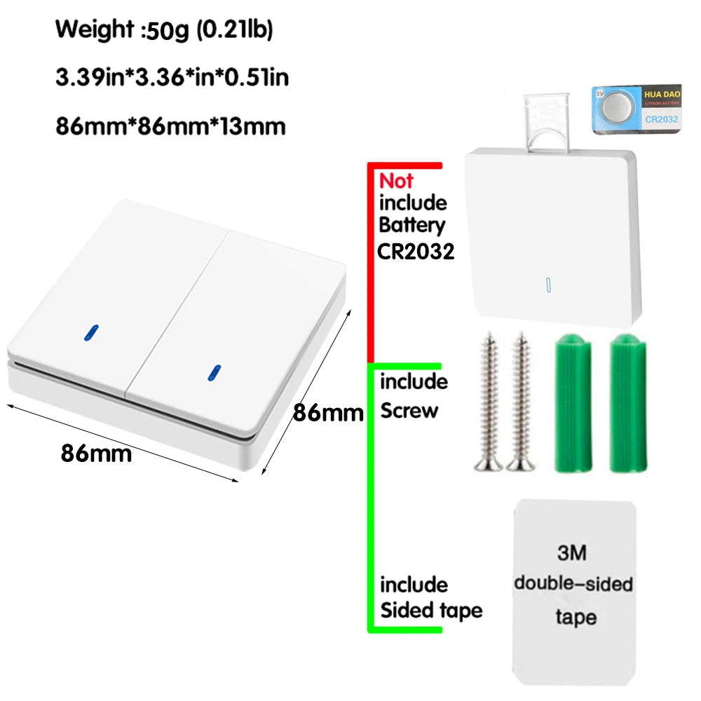 Interruptor inteligente sem fio Botão de pressão Interruptor de parede 433 MHz Remoto liga/desliga 220 V 10 A Receptor Aquecedores domésticos Lâmpada de teto LED