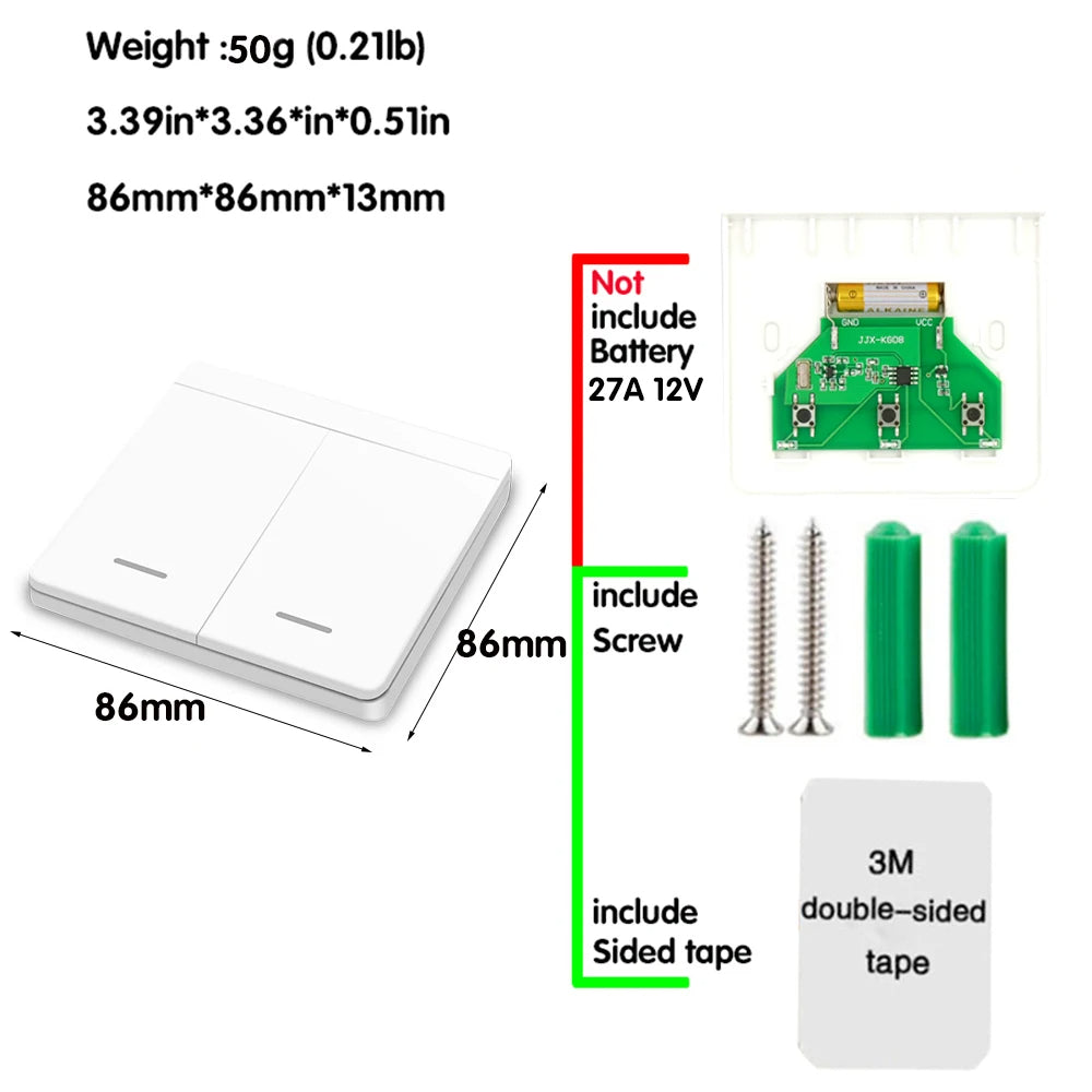 Mini Módulo WIFI Tuya Interruptor de Luz Inteligente Painel de Parede Botão Interruptor 433MHZ Controle Remoto Elétrico Sem Fio para Casa 220V 10A