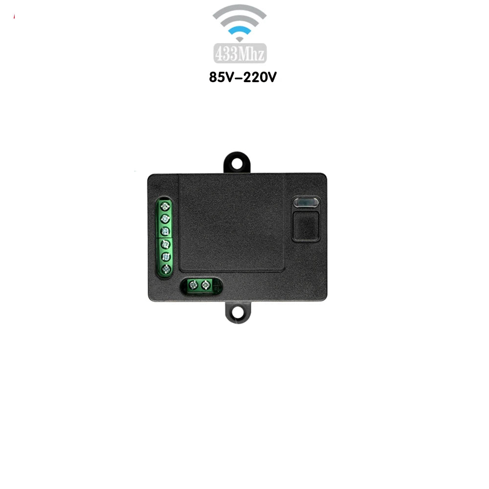 433 Mhz Interruptor sem fio Remoto ON OFF Relé AC 220V 10a Receptor Interruptor de controle remoto para cortina Porta de garagem Luz Lâmpada Ventilador