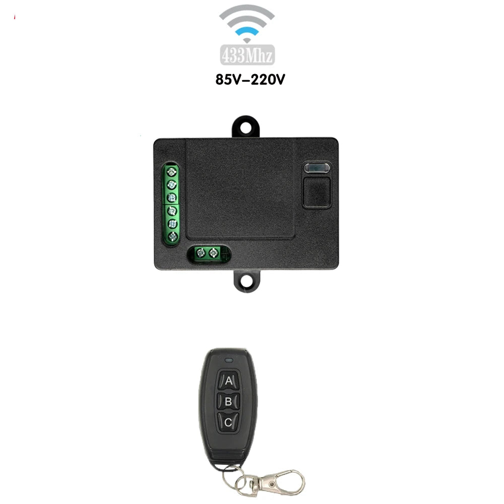 AC 85-220V 433 Mhz Wireless Switch Remote ON OFF Relay 10a Receiver Remote Control Switch for Curtain Garage Door Light Lamp Fan