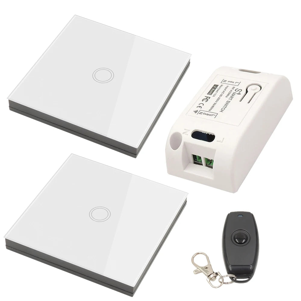 Wireless Smart Light Switch 220 V Relay 433 Mhz Remote Control Touch Push Button Switch Wall Panels For Automation Ceiling Lamp