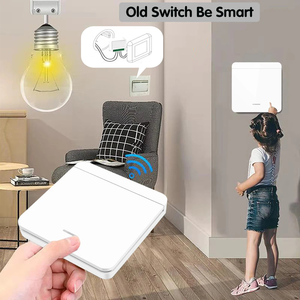 433 Mhz Wireless 16A Mini Smart Light wall Switch Supports 2 Way Control 220v Mini Relay Moudle Timing Control Home Lamp Led Fan