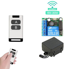 433 Mhz Controle Remoto Universal Interruptor Sem Fio 5V 30V 10A 1 Canal Receptor de Rádio 80 Metros Controle Remoto para Portão Porta Led