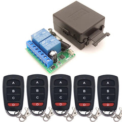 DC 12V 10A 2CH rf Relay Receiver 433MHz Universal Wireless Remote Control for Universal Electric curtains/ Garage / Door Opener