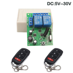 433 Mhz Controle Remoto Universal Interruptor Sem Fio DC 5V 12V 24V 2 Canais RF Relé Receptor Remoto ON OFF para Portão Garagem