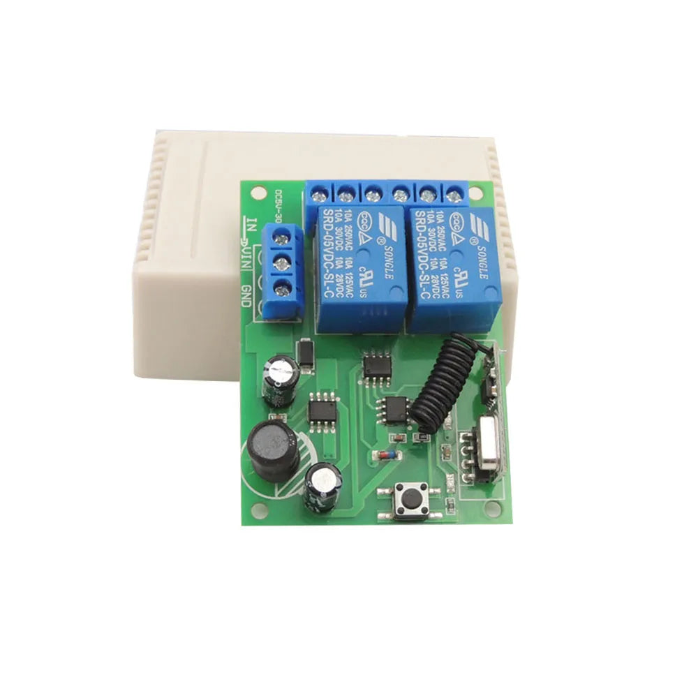 433 Mhz Controle Remoto Universal Interruptor Sem Fio DC 5V 12V 24V 2 Canais RF Relé Receptor Remoto ON OFF para Portão Garagem