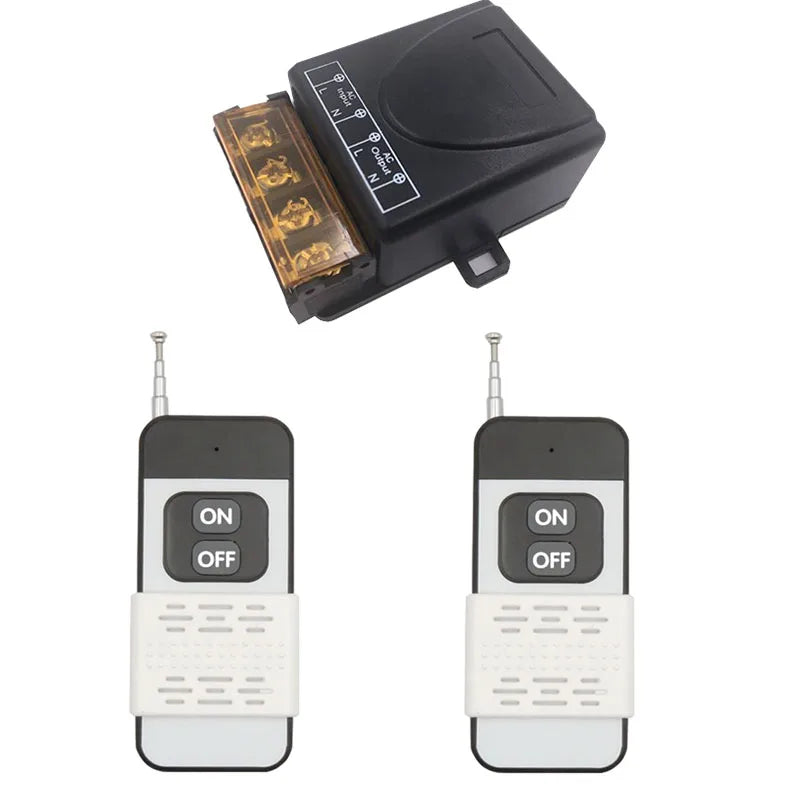 433Mhz Radio Frequency Remote Control Switch AC 220V 110V 30A Wireless Relay Receiver and Transmitter, 1000 Meters Long Distance