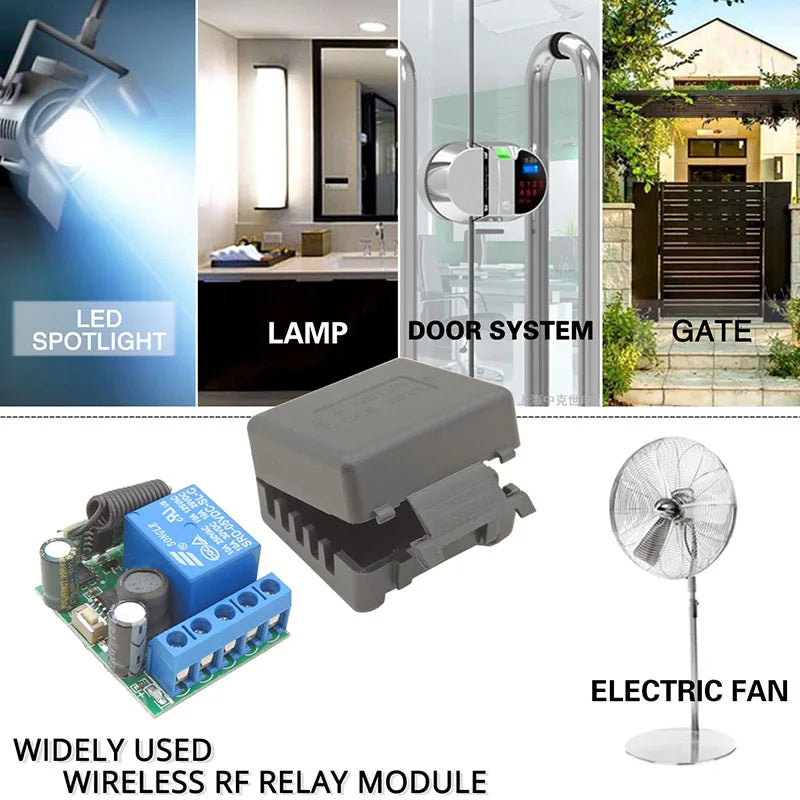 433 Mhz Controle Remoto Universal Interruptor Sem Fio 5V 30V 10A 1 Canal Receptor de Rádio 80 Metros Controle Remoto para Portão Porta Led