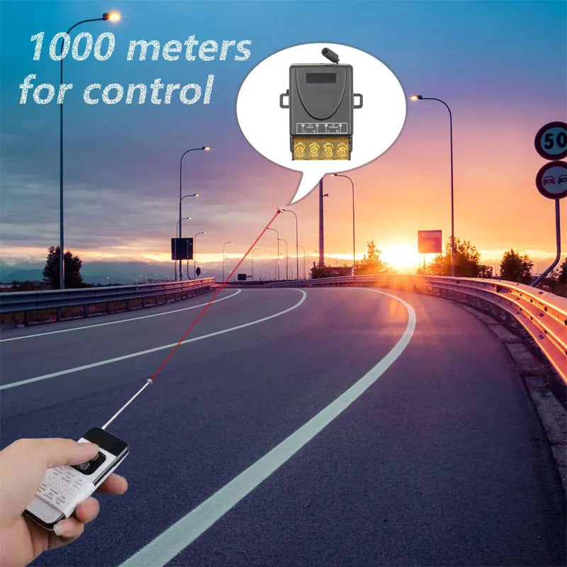 433Mhz Radio Frequency Remote Control Switch AC 220V 110V 30A Wireless Relay Receiver and Transmitter, 1000 Meters Long Distance