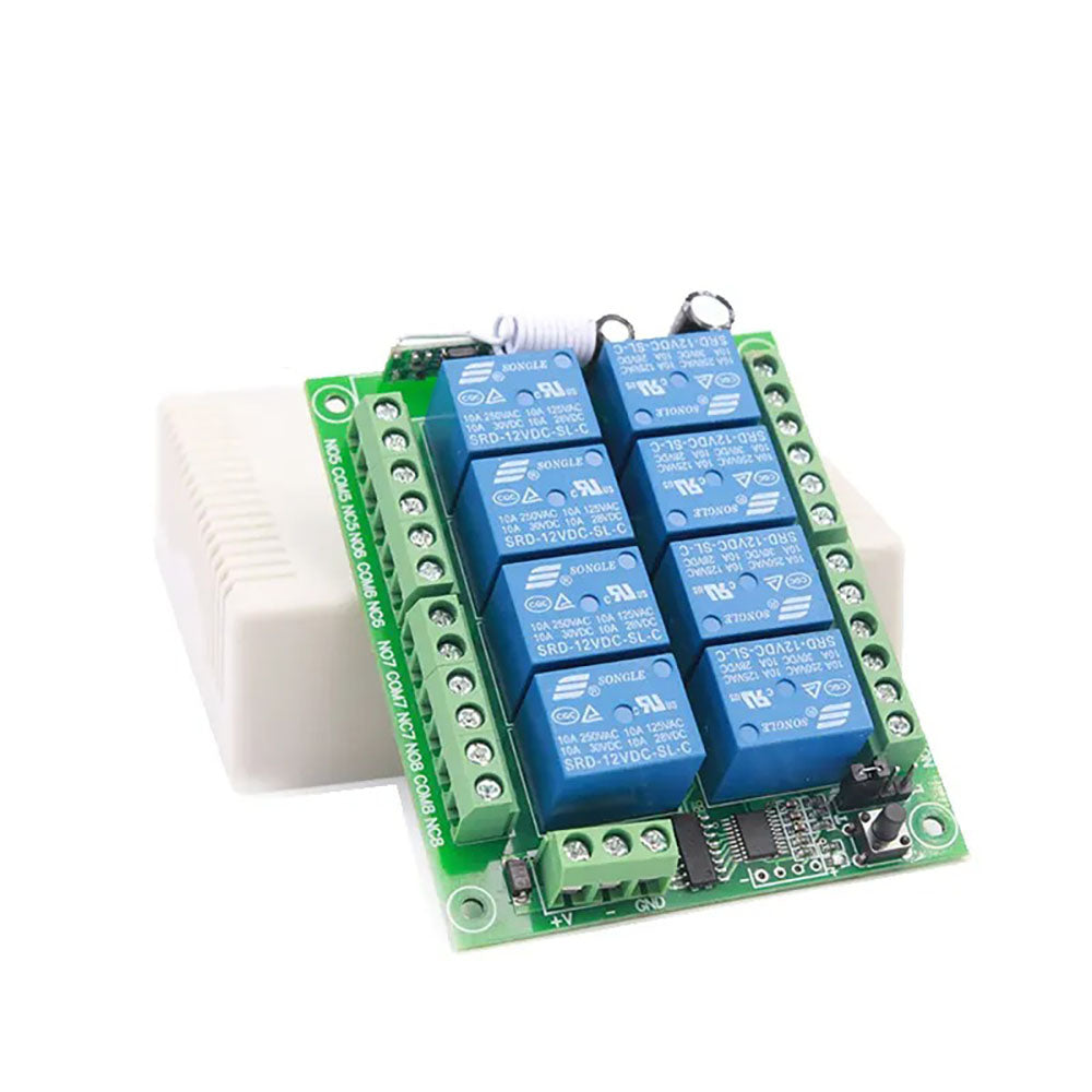 433MHz DC 12V Wireless 8 channel Remote Control Switch 10A Relay Module Receiver