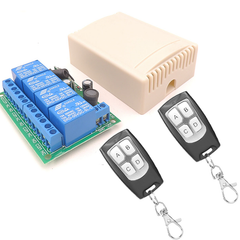 433Mhz 4 channel wireless learning code 24V remote control switch and controller kit for door gate