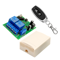 Circuito de controle remoto RF 433Mhz Interruptor sem fio universal DC 5V 12V 24V 2CH Relé rf Receptor e transmissor de chaveiro para garagem