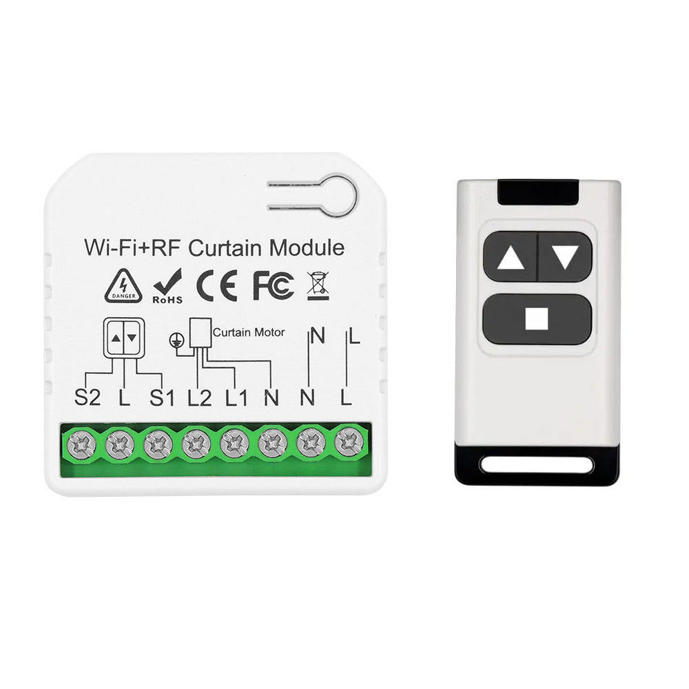 Módulo de interruptor de cortina inteligente RF WiFi 110 V 220 V, controlador de garagem de persiana de enrolar para casa inteligente e suporte remoto sem fio Alexa