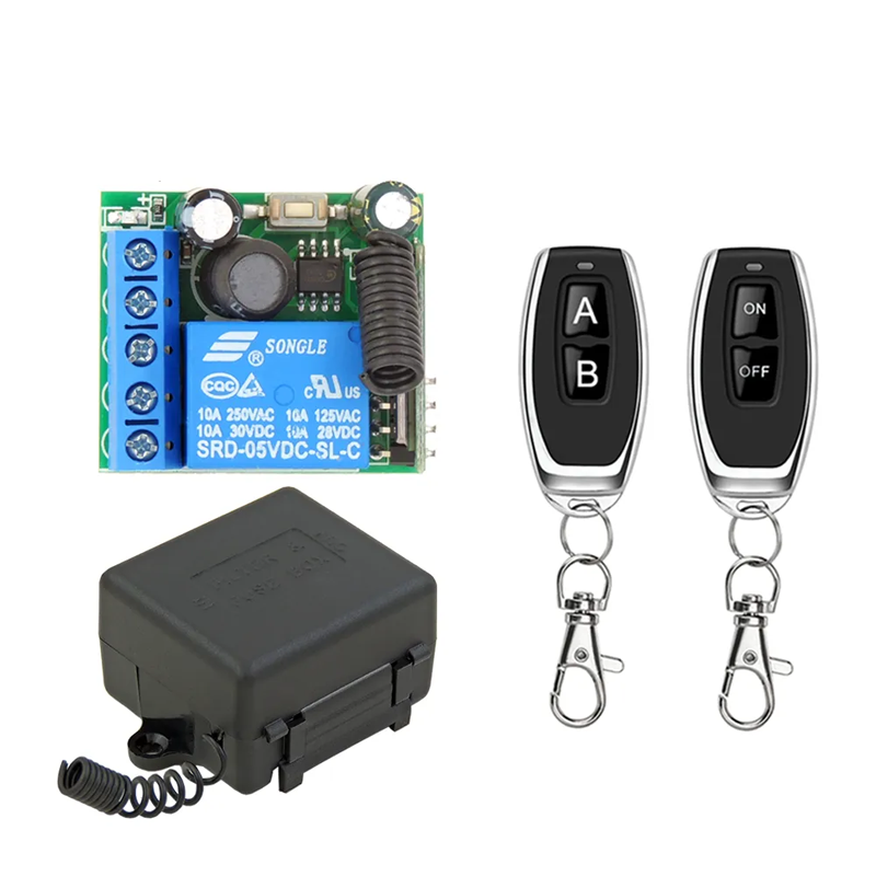 433 Mhz Universal Wireless Remote Control Switch DC 12V 1CH Módulo Receptor de Relé e Transmissor RF Controle de Trava Eletrônica Diy