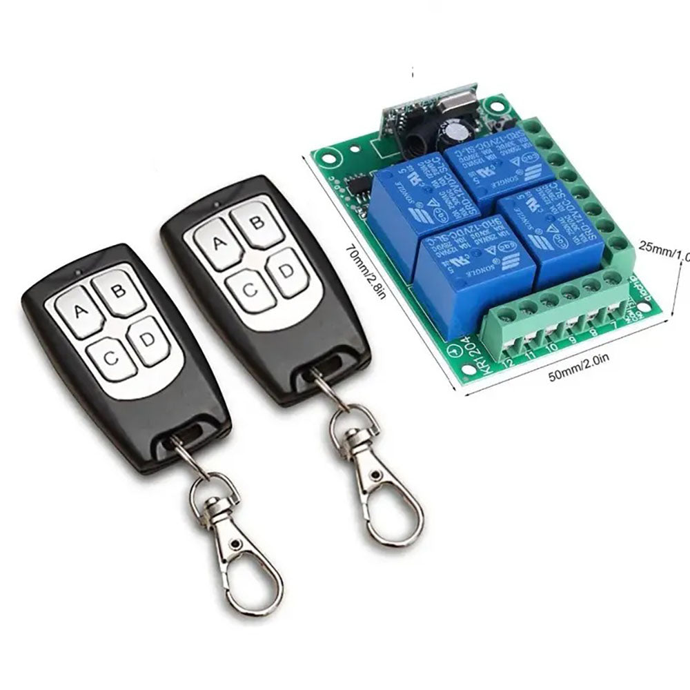 DC12V 433Mhz 4 channel wireless learning code 12V remote control switch and controller kit for door gate