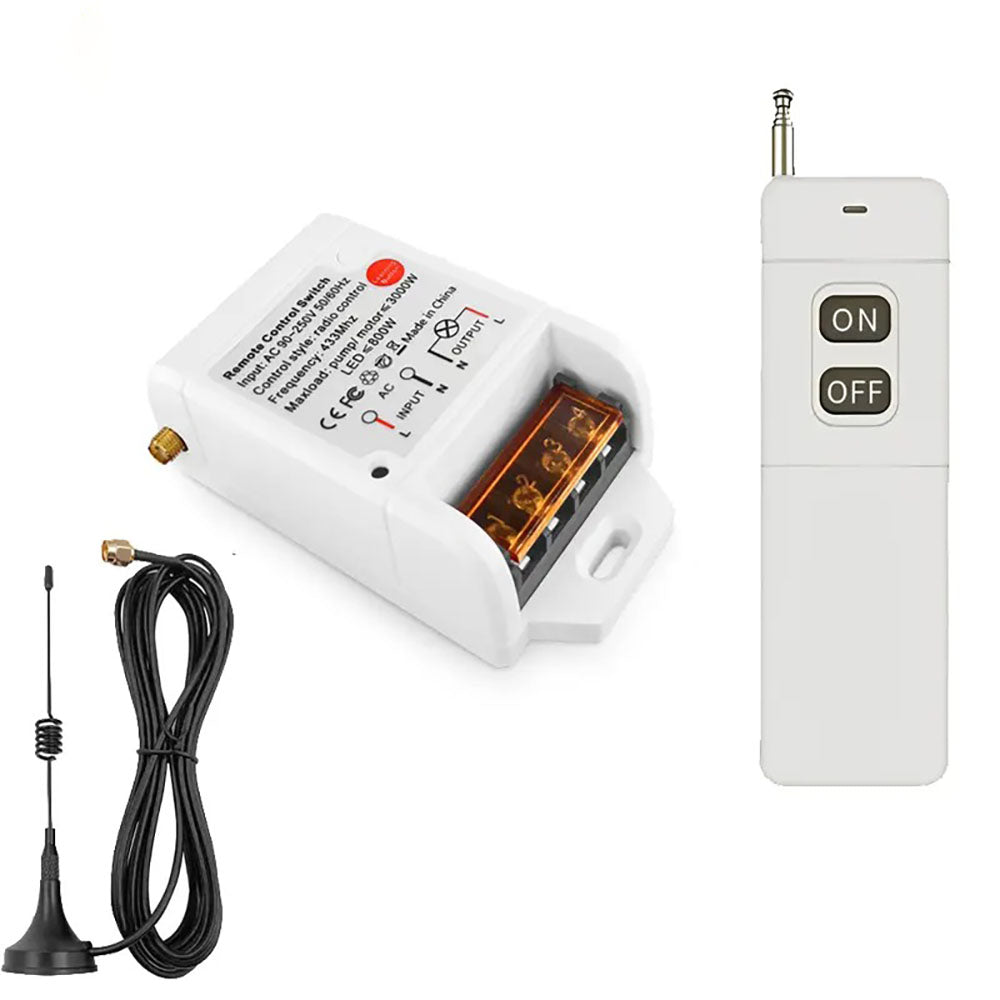 3000m Long Rnage Distance 110V 220V Light Switch 433MHz Wireless Remote Control Switch and Transmitter for Water Pump