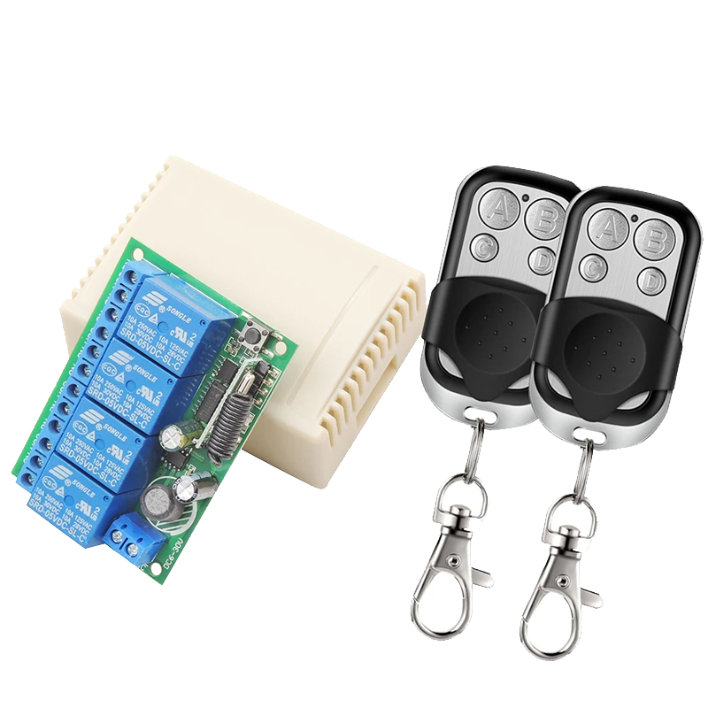 DC6V-30V 4 Channel RF Wireless Remote Control Switch and Garage Gate Opener Controller Unit For Home Automatic Door