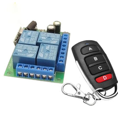 433Mhz Remote Control Receiver RF Wireless Switch AC 110V 220V 10A Controller 4Ch Relay Module and Transmitter,for Gate Door LED