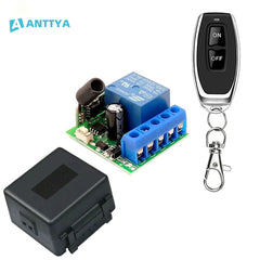 433 mhz wireless remote control switch DC 12V 10A 1CH relay receiver for Garage Gate Motor Light ON OFF Transmitter