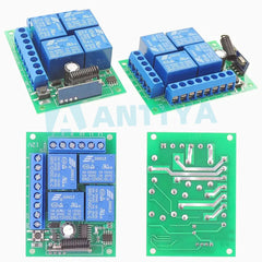 433Mhz 4 canais sem fio código de aprendizagem 12V interruptor de controle remoto e kit controlador para portão de porta