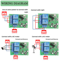 DC6V-30V 2 Channel Transmitter Receiver 2 Button Rf Remote Control For Auto Door Garage Door Remote Controller