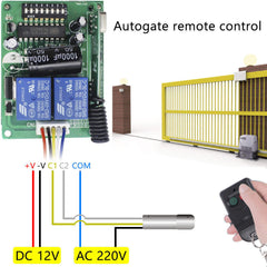 433MHz Auto Gate Door Wireless Remote Controller Switch Set 12V 8dip SMC5326 2CH Relay Receiver and Transmitter