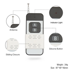 Interruptor de controle remoto sem fio universal de 433 MHz AC 85 V ~ 250 V 110 V 220 V Módulo receptor de relé de 2 canais e controles remotos RF de 433 MHz