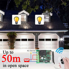 Interruptor de luz sem fio 220 V 433 MHz Interruptor de controle remoto de contato seco Mini módulo de relé 10 A Painel de parede para controle de garagem/fechadura/LED