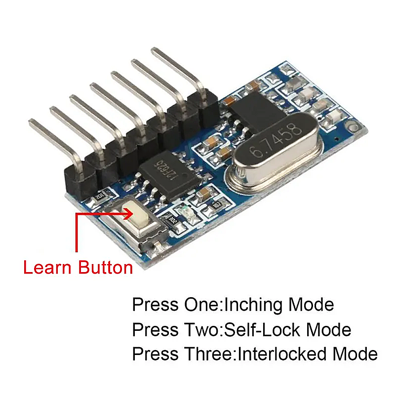 Módulo transmissor e receptor rf de 433 mhz Módulo transmissor e receptor rf Controle remoto inteligente ir e rf