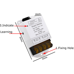 433 MHz Universal AC 220V 1CH 30A Módulo Receptor de Relé RF Sem Fio Bomba de Água Motor Liga/Desliga Controle Remoto Interruptor