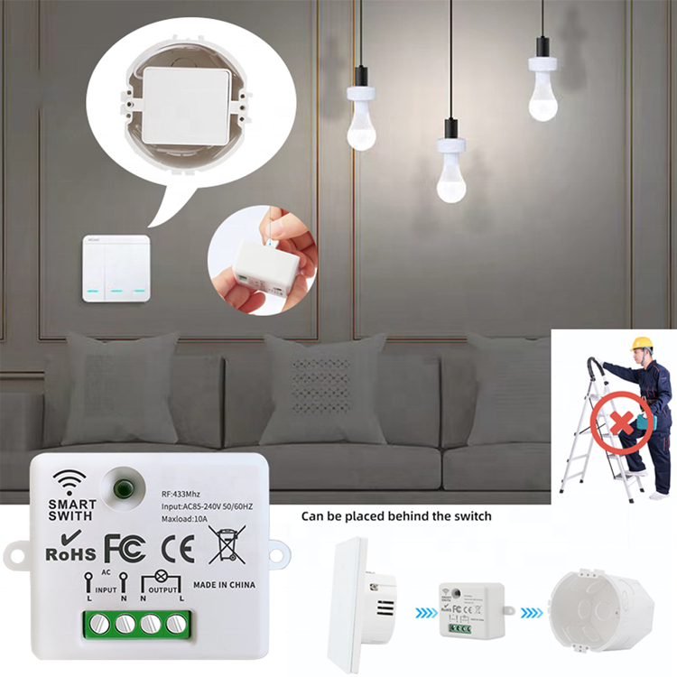 433Mhz Controle Remoto Sem Fio AC220V Universal RF Relé Módulo Receptor Luz Controle Remoto Para Luz Led