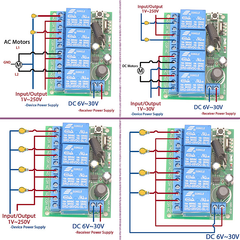 433Mhz 4 canais sem fio código de aprendizagem 24V interruptor de controle remoto e kit controlador para portão de porta