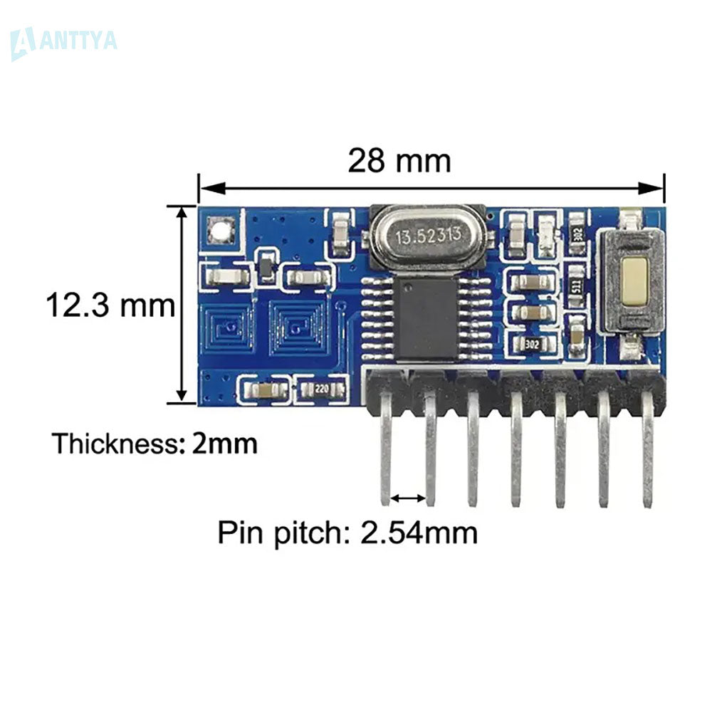 Módulo transmissor e receptor RF de 433 MHz Interruptor sem fio Interruptor de controle de saída de 4 canais Relé remoto