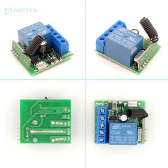 Interruptor de controle remoto universal de 433 MHz 12v 10a Módulo receptor de relé de 1 canal Controlador de porta de garagem 