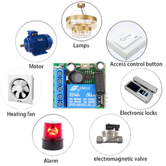 433 Mhz Universal Wireless Remote Control Switch DC 12V 1CH Relay Receiver Module and RF Transmitter Electronic Lock Control Diy