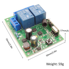 433MHz AC 110V 220V 2CH Universal Controle Remoto Interruptor Portão Motor Controlador Módulo 10A Relé Receptor Transmissor 