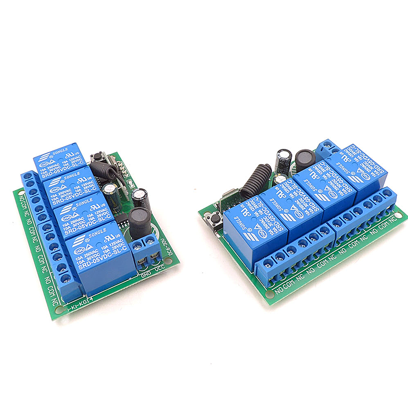 433Mhz 4 canais sem fio código de aprendizagem 24V interruptor de controle remoto e kit controlador para portão de porta