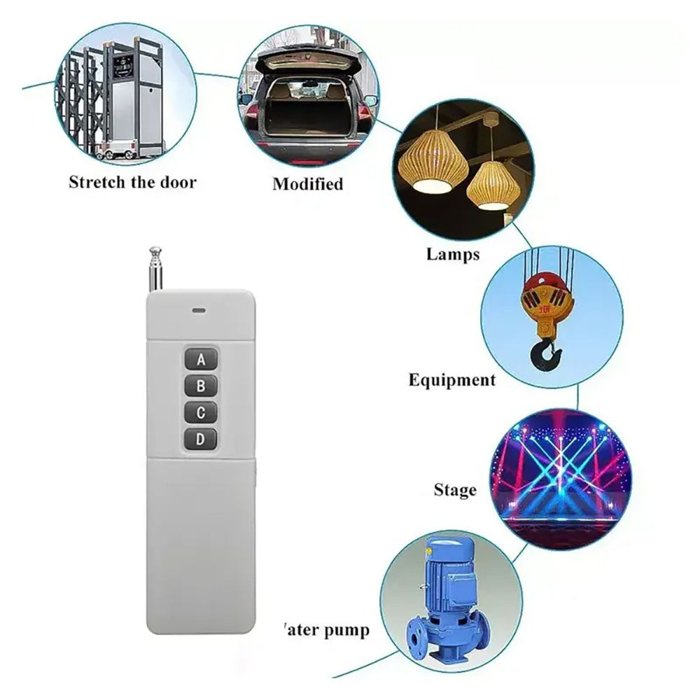 433MHz 220V 4CH RF Sistema de controle remoto sem fio Receptor RF Módulo receptor de relé para interruptor de luz de porta de garagem